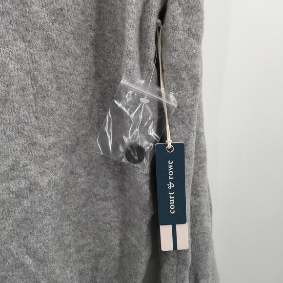 Court & Rowe Stripe Trim Button Front Cardigan Long Sleeve V-Neck Gray SZ Small - Picture 5 of 8